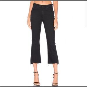 Mother The Insider Crop Step Fray Size 28 Black Jeans Not Guilty Stretchy